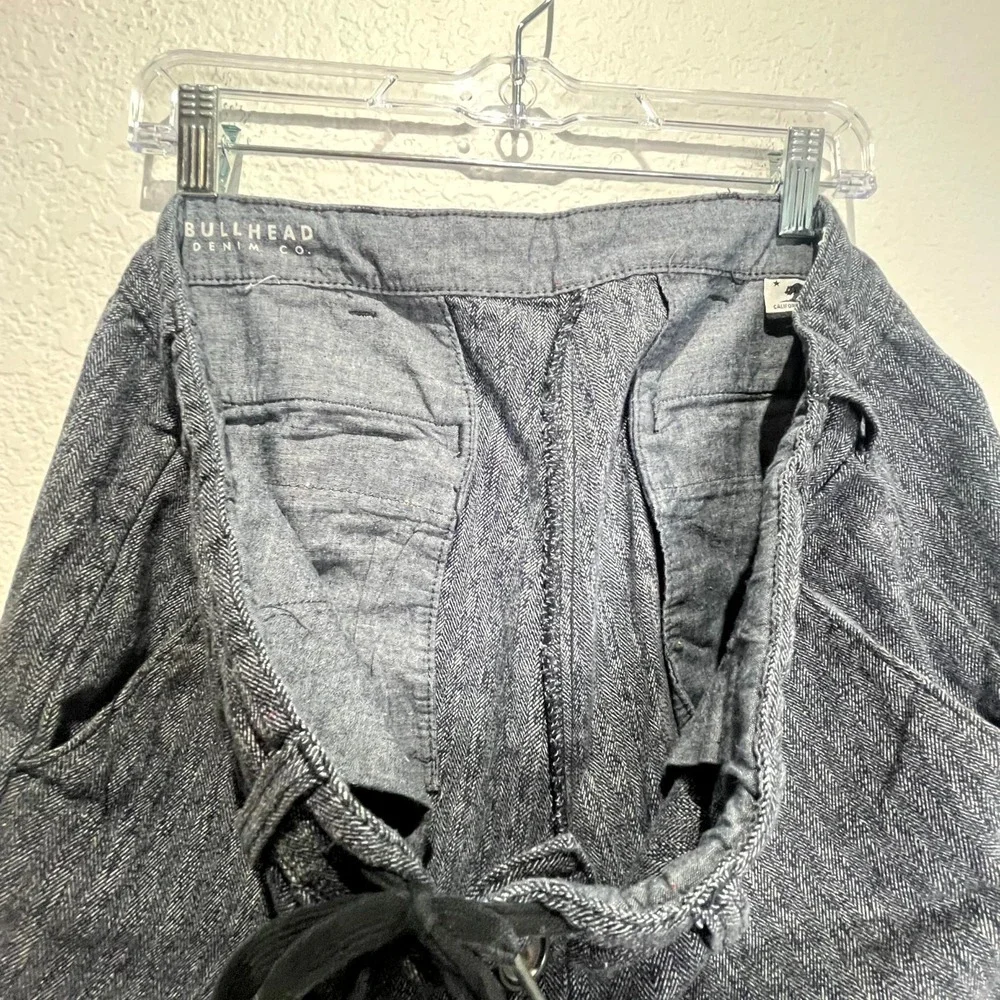California‎ Republic Bullhead Denim Co Skinny Shorts Mens W38 Gray Herringbone